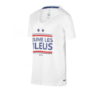 T-shirt Blanc Femme Equipe de France Slogan pas cher