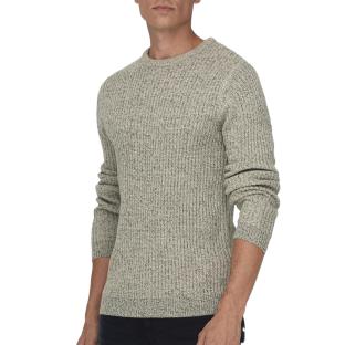 Pull Gris Homme Only & Sons Malaki Reg 7 pas cher