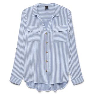 Chemise Bleu clair/Blanc Femme Vero Moda Bumpy vue 0