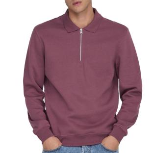 Sweat 1/2 Bordeaux Homme Only & Sons Abbott pas cher