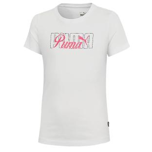 T-Shirt Blanc Fille Puma Script vue 0