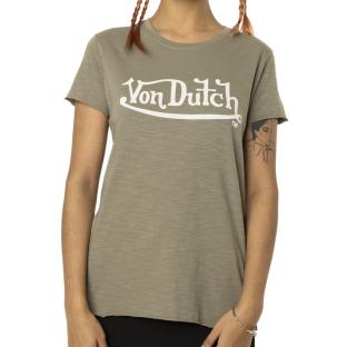 T-shirt Kaki Femme Von Dutch Slub pas cher