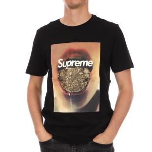 T-shirt Noir Homme Supreme Grip Gold pas cher