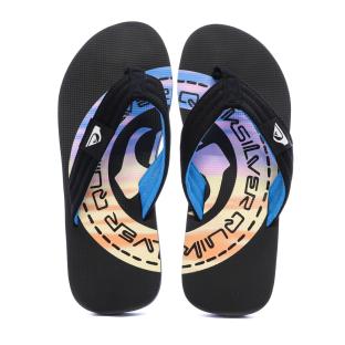 Tongs Noires/Bleu Homme Quiksilver Molokai vue 3