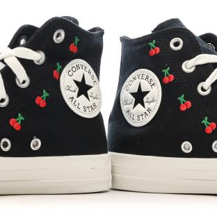 Baskets Noires Femme Converse Chuck Taylor All Star Cherries vue 7