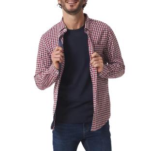 Chemise Blanche/Rouge Homme TBS Baltique pas cher