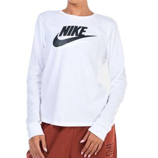 T-shirt Manches Longues Blanc Femme Nike Ftra vue 0