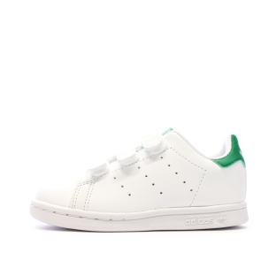 Baskets Blanches/Vertes Garçon/Fille Adidas Stan Smith pas cher