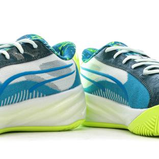 Chaussures de basketball Bleu/Verte Homme Puma All-pro Nitro vue 7