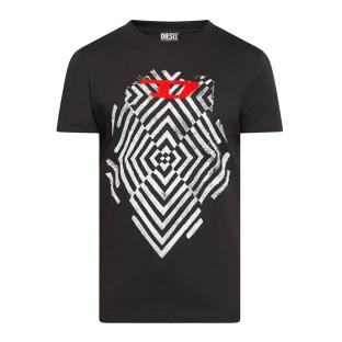 T-Shirt Noir Homme Diesel Diegor A18995 pas cher