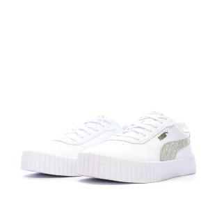 Baskets Blanc/Beige Femme Puma Carina 2.0 Zebra vue 6