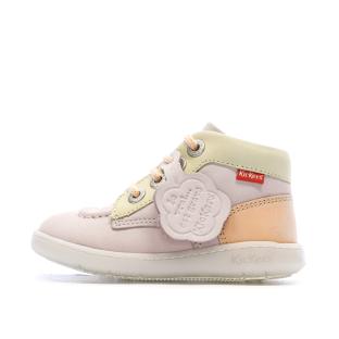 Baskets Rose Fille Kickers Kickiconic vue 0