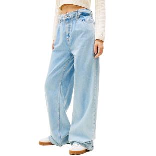 Jean Ample Bleu Femme Tommy Hilfiger Paperbag pas cher
