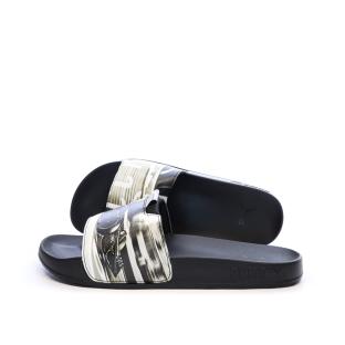 Claquettes Blanches/Noires/Argent Homme Puma 308368 pas cher