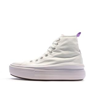 Baskets Blanches/Violettes Femme Converse All Star Move vue 2
