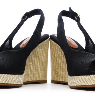 Sandales Noires Femme Tommy Hilfiger Wedge vue 7
