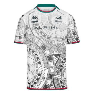 Maillot Kombat Blanc Homme Ocon BWT Kappa Alpine F1 Team 2024 pas cher