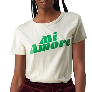 T-shirt Ecru/Vert Femme JDY 15311702-9CG pas cher