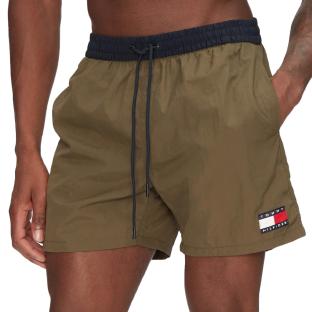 Short de Bain Kaki Homme Tommy Hilfiger Drawstring pas cher