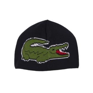 Coffret cadeau bonnet et écharpe en crocodile unisexe Marine Lacoste RB1515 vue 2