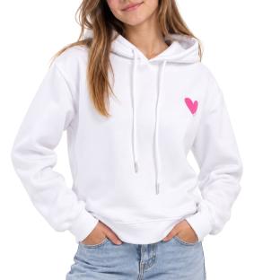 Sweat à Capuche Blanc/Rose Fille PM Mère & Filles Boum Boum vue 0