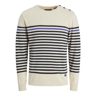 Pull Beige/Marine Homme Jack & Jones Robson pas cher