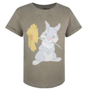 T-Shirt Kaki Femme Disney Thumper Flower vue 0