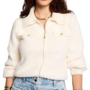 Gilet Zippé Blanc Femme Morgan DOMI pas cher