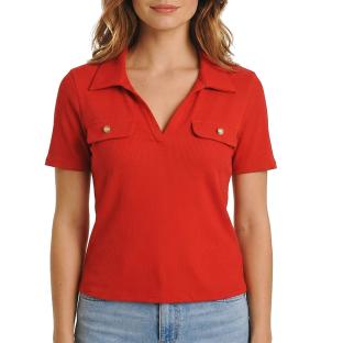Polo Rouge Femme Morgan DROSSO vue 0