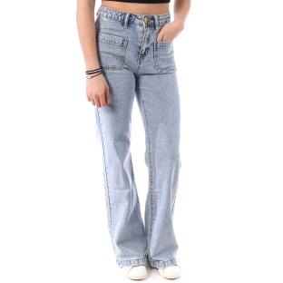 Jean Large Bleu/Blanc Femme Monday Premium BEH pas cher