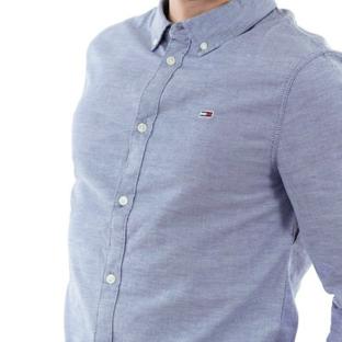 Chemise Bleu Homme Tommy Jeans Slim Stretch Oxford vue 2