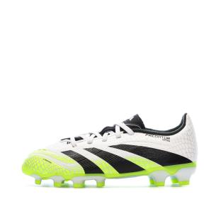 Zapatillas de fútbol blancas/negras/amarillas para niños Adidas Predator League MG ver 0