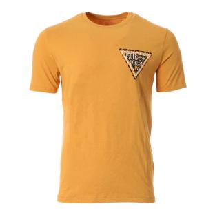 T-shirt Moutarde Homme Guess Puff Triangle pas cher