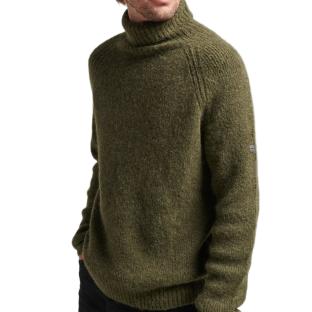 Pull Kaki Homme Superdry Studios Chunky vue 0