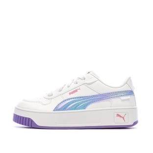 Zapatillas blancas/moradas para niña Puma Carina Street Bouncy ver 0