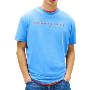 T-Shirt Bleu/Rouge Homme Tommy Hilfiger Reg Linearss vue 0