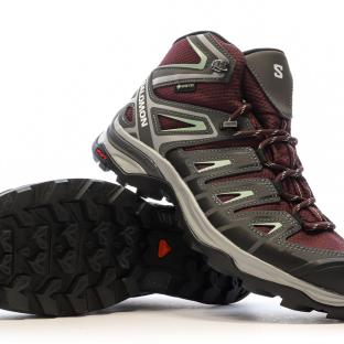 Chaussures de randonnée Grise/Bordeaux Femme Salomon Pioneer vue 7