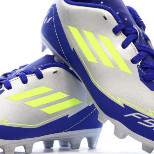 Chaussures de football Bleu/Gris Argent Garçon Adidas F50 Club vue 0