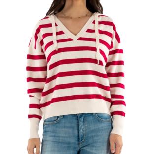Pull Écru/Rouge Femme Morgan Ballo pas cher