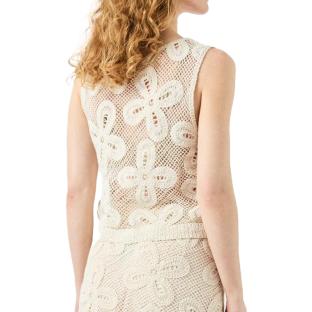 Débardeur Beige Femme YAS Crochet vue 0