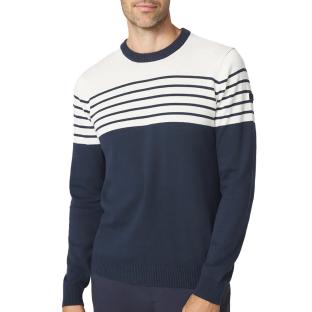 Pull Marine/Blanc Homme TBS TOBIERON vue 0