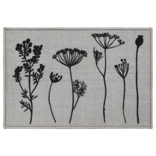 Tapis Imprimé Gris Luance 40x60cm Herbier pas cher