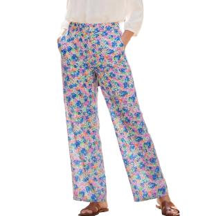 Pantalon fluide Bleu/Jaune/Orange Femme Vero Moda Lucy vue 0