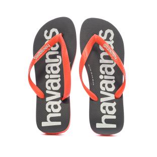Tongs Noir/Rouge Homme Havaianas Logomania vue 3