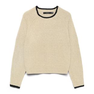 Pull Écru Femme Vero Moda Maquarius Raglan vue 3
