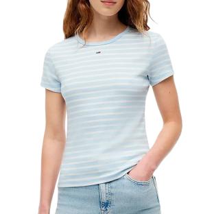 T-shirt Blanc/Bleu Femme Tommy Hilfiger Slim vue 0
