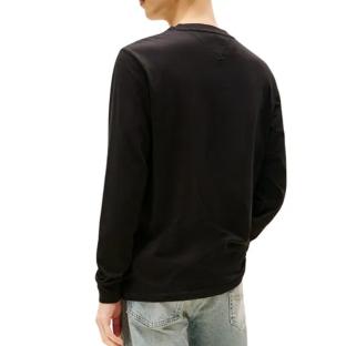 T-Shirt Manches Longues Noir Homme Tommy Hilfiger Chest vue 2