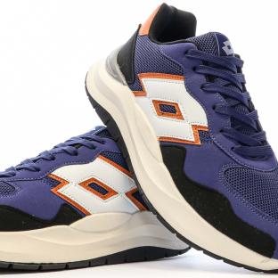 Baskets Marine/Blanches/Orange Homme Lotto Twenty6 vue 0