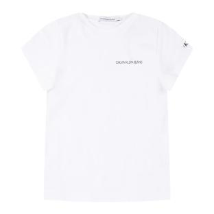 T-shirt Blanc Garçon Calvin Klein Jeans Chest pas cher
