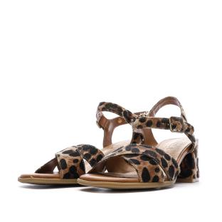 Sandales Marron/Noir Femme Carmela Leopardo vue 0